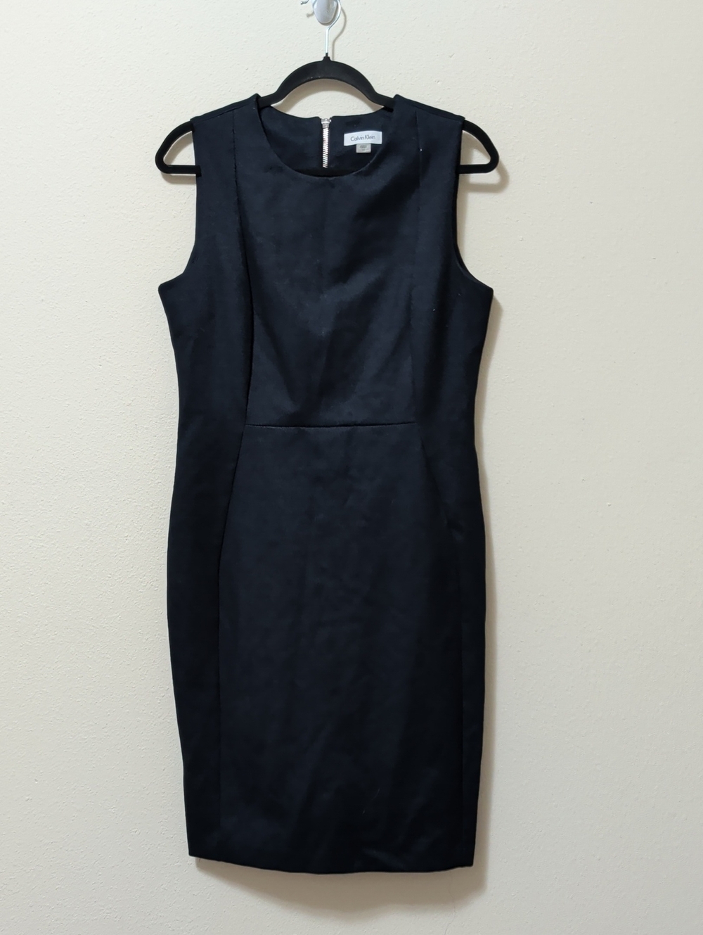 Calvin Klein Sleek Black Midi Sheath Dress
